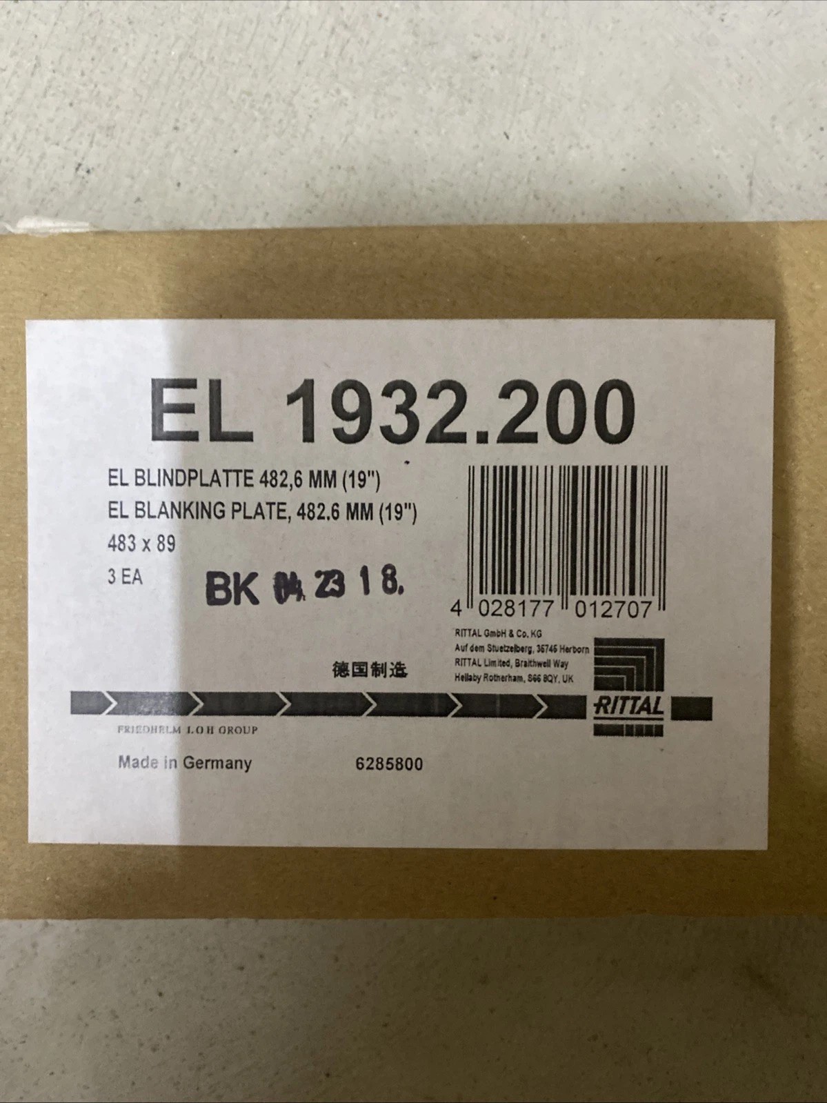 Rittal EL 1932.200 Standard Cabinet Door Lock Insert For TS Series Industrial Enclosure New Original 1-year Warranty Rittal EL 1932.200 Standard Cabinet Door Lock Insert For TS Series Industrial Enclosure New Original 1-year Warranty