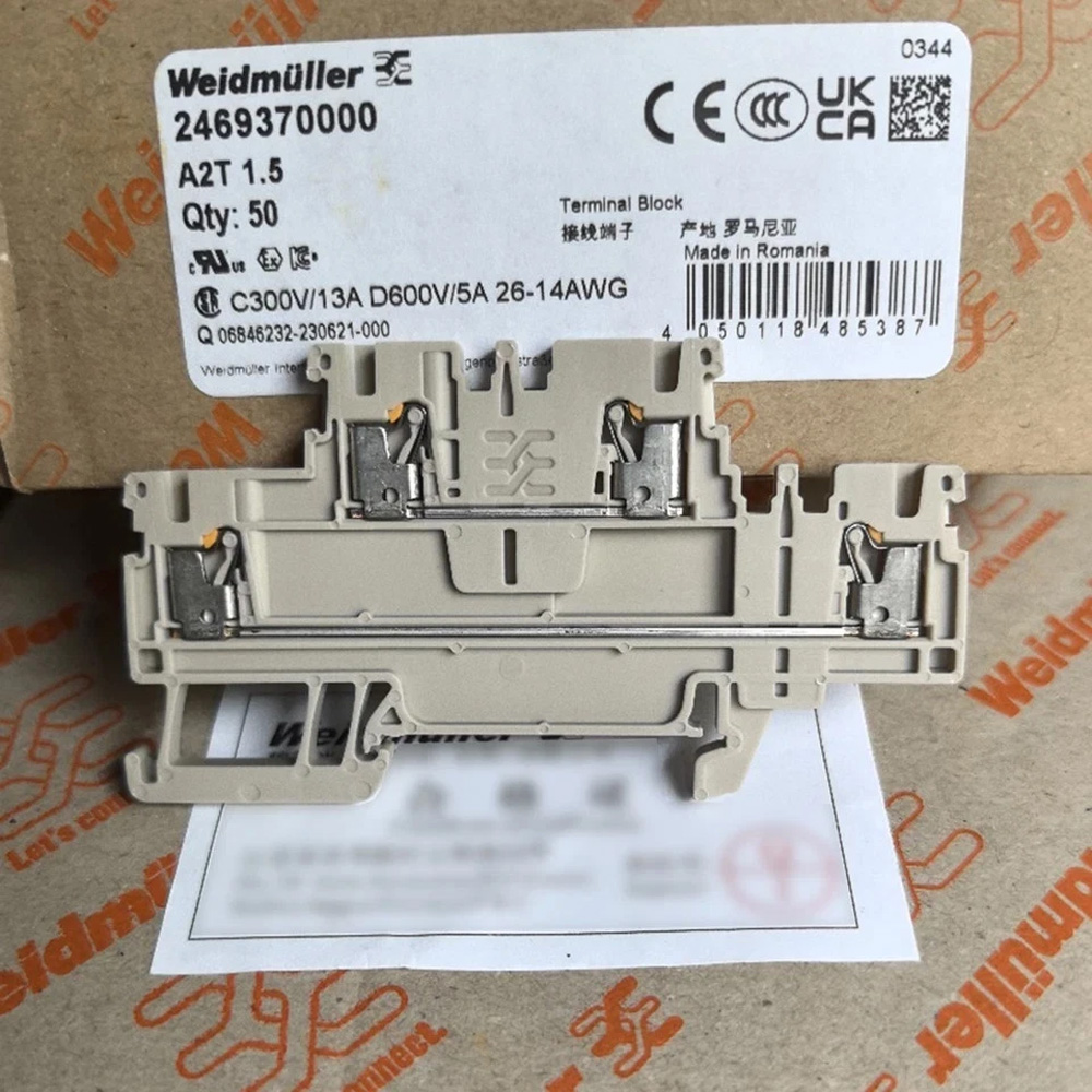 Weidmüller A2T 1.5 2469370000 Double Tier Push-In Feed-Through Terminal Block 1.5mm² 16A New Original 1-year Warranty