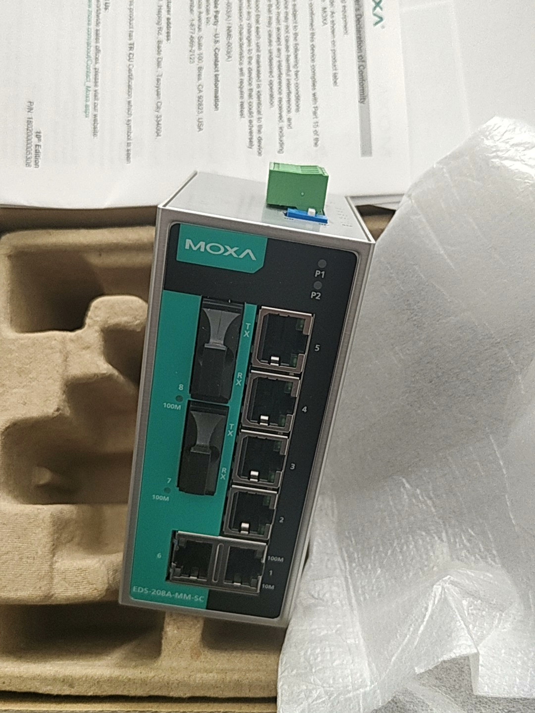 MOXA EDS-208A-MM-SC 6RJ45+2Multi-Mode SC Fiber 100M Unmanaged Industrial Switch New Original 1-year Warranty MOXA EDS-208A-MM-SC 6RJ45+2Multi-Mode SC Fiber 100M Unmanaged Industrial Switch New Original 1-year Warranty