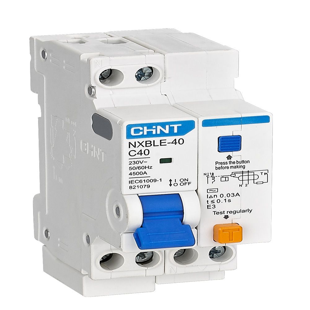 CHINT NXBLE-40 1P+N C40 RCBO 40A 10mA 4.5kA Sensitive Residual Current Circuit Breaker Single Phase New Original 1-year Warranty CHINT NXBLE-40 1P+N C40 RCBO 40A 10mA 4.5kA Sensitive Residual Current Circuit Breaker Single Phase New Original 1-year Warranty