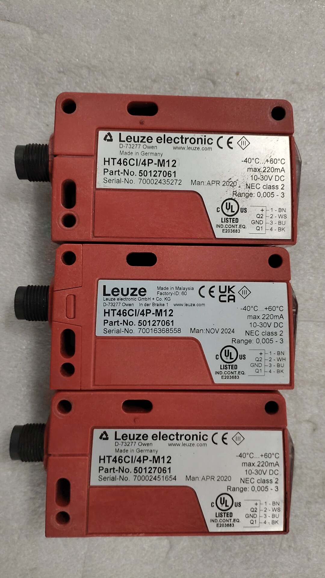 Leuze HT46CI/4P-M12 Diffuse Photoelectric Sensor Background Suppression PNP M12 10-30VDC New Original 1-year Warranty Leuze HT46CI/4P-M12 Diffuse Photoelectric Sensor Background Suppression PNP M12 10-30VDC New Original 1-year Warranty