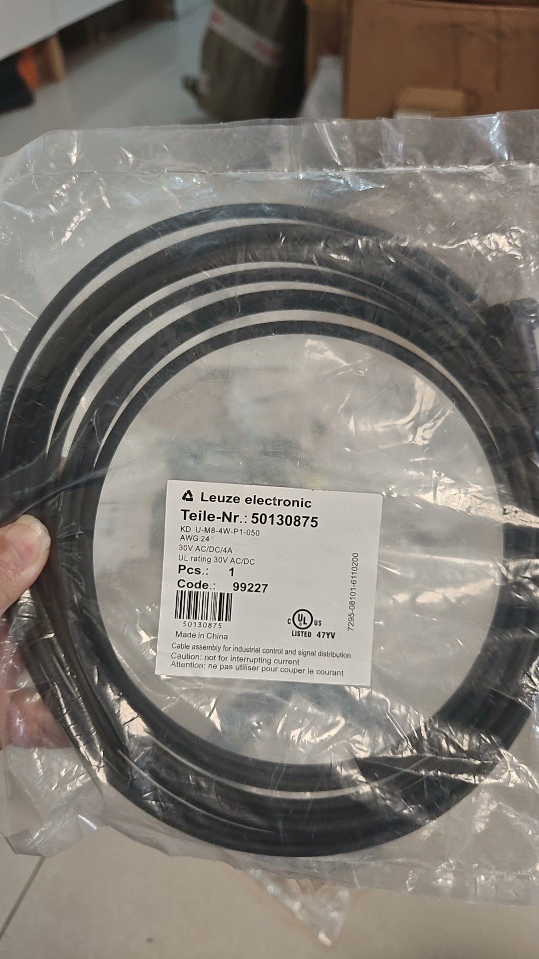 Leuze KD U-M8-4W-P1-050 50130875 M8 4-Core Shielded Sensor Cable 0.5m Industrial Connection Wire New Original 1-year Warranty Leuze KD U-M8-4W-P1-050 50130875 M8 4-Core Shielded Sensor Cable 0.5m Industrial Connection Wire New Original 1-year Warranty