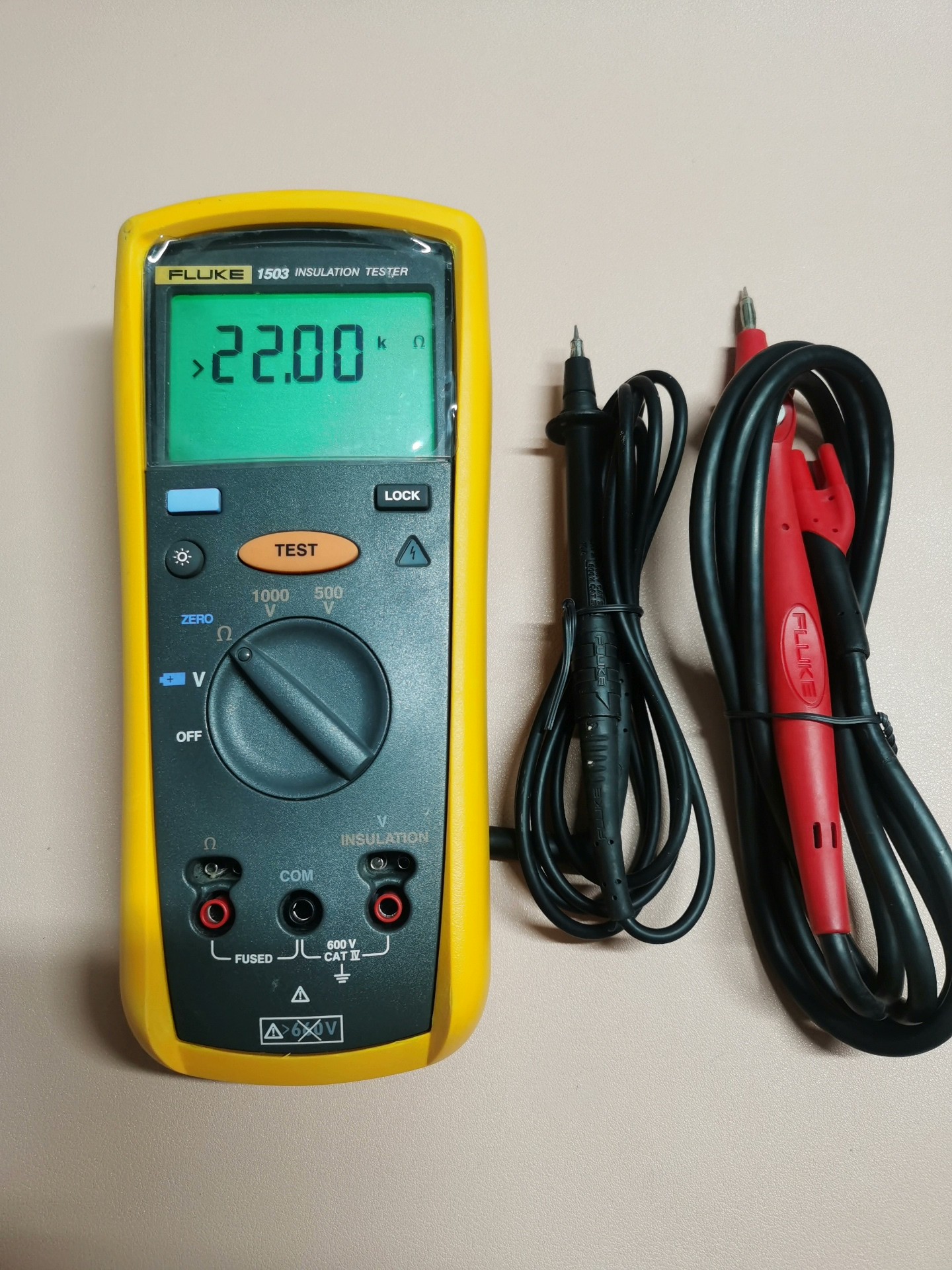 Fluke 1503 Handheld Insulation Resistance Tester 500V / 1000V Megohmmeter CAT IV 600V New Original 1-year Warranty