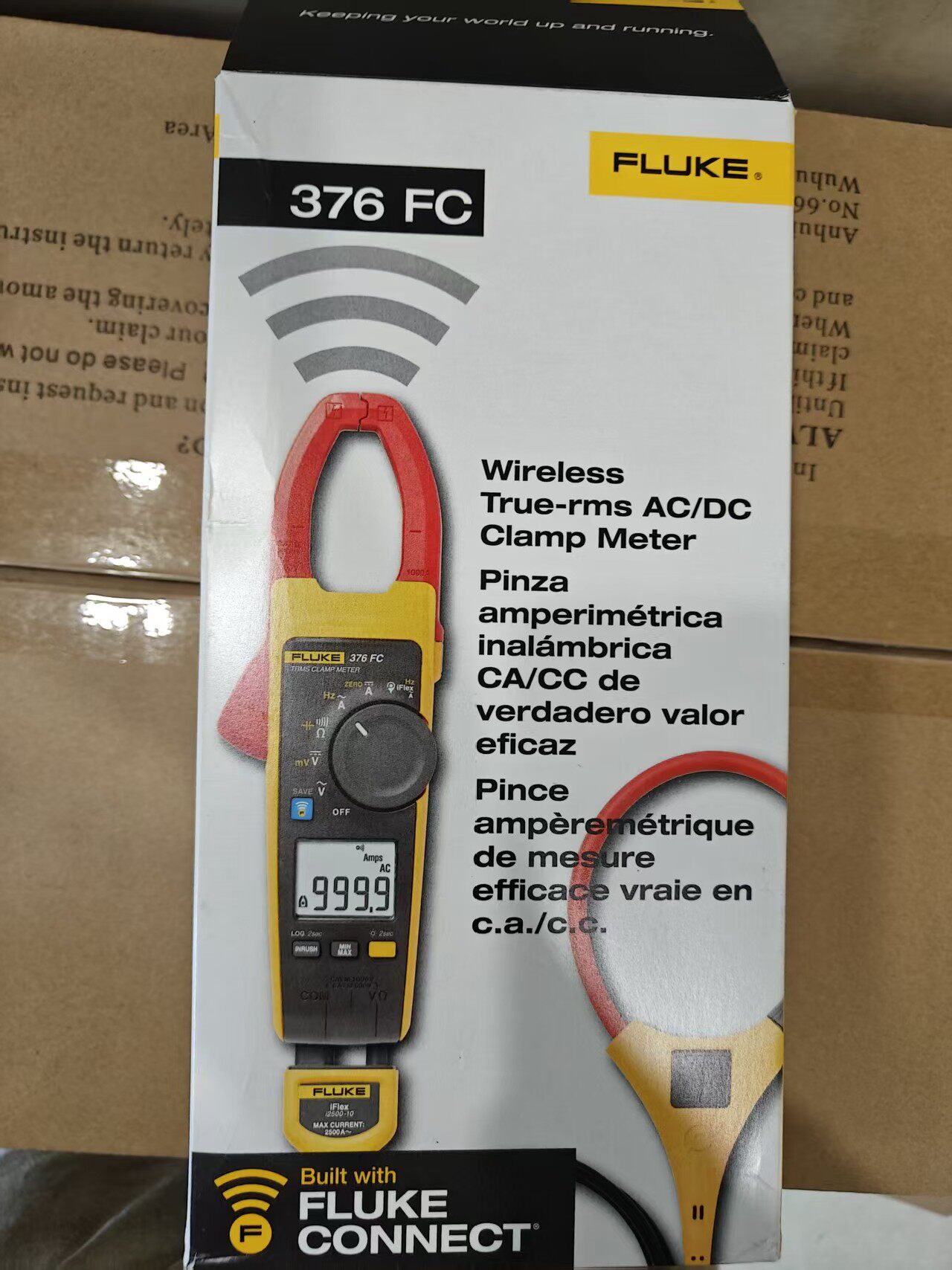 Fluke 376 FC True-RMS AC/DC Clamp Meter with iFlex Flexible Probe Bluetooth Fluke Connect 2500A New Original 1-year Warranty