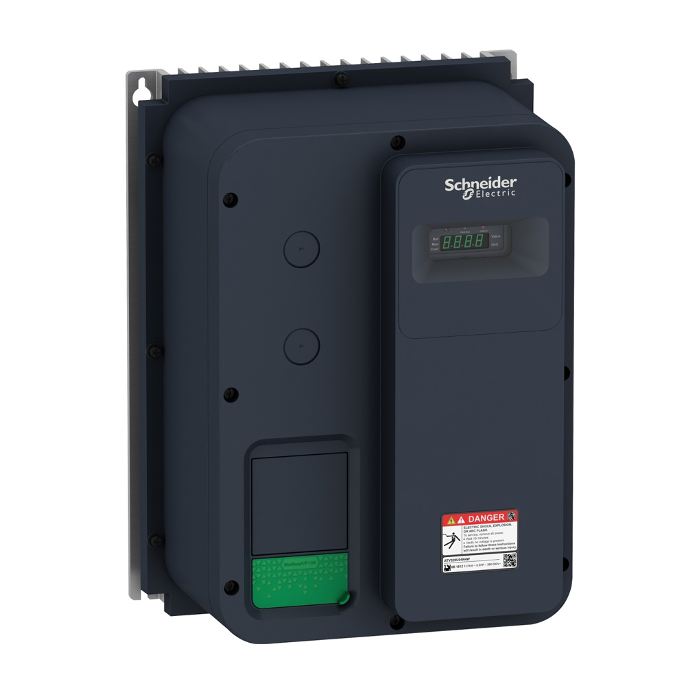 Schneider ATV320U07N4W Altivar320 0.75kW 3Ph 380-500V IP66 Washdown VFD Integrated EMC Brake Chopper STO