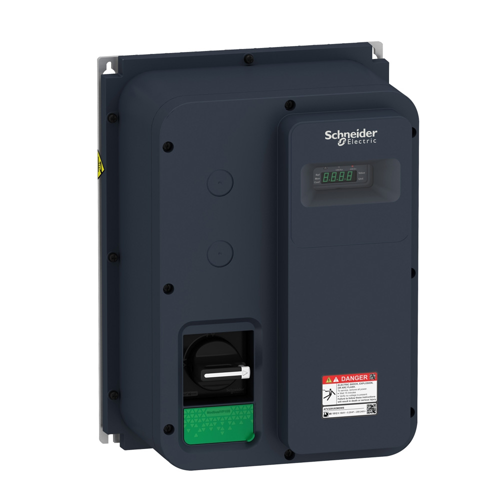 Schneider ATV320U07M2WS Altivar320 0.75kW 1Ph 200-240V IP66 IP67 Extra Washdown Heavy Duty Inverter No EMC STO SIL3