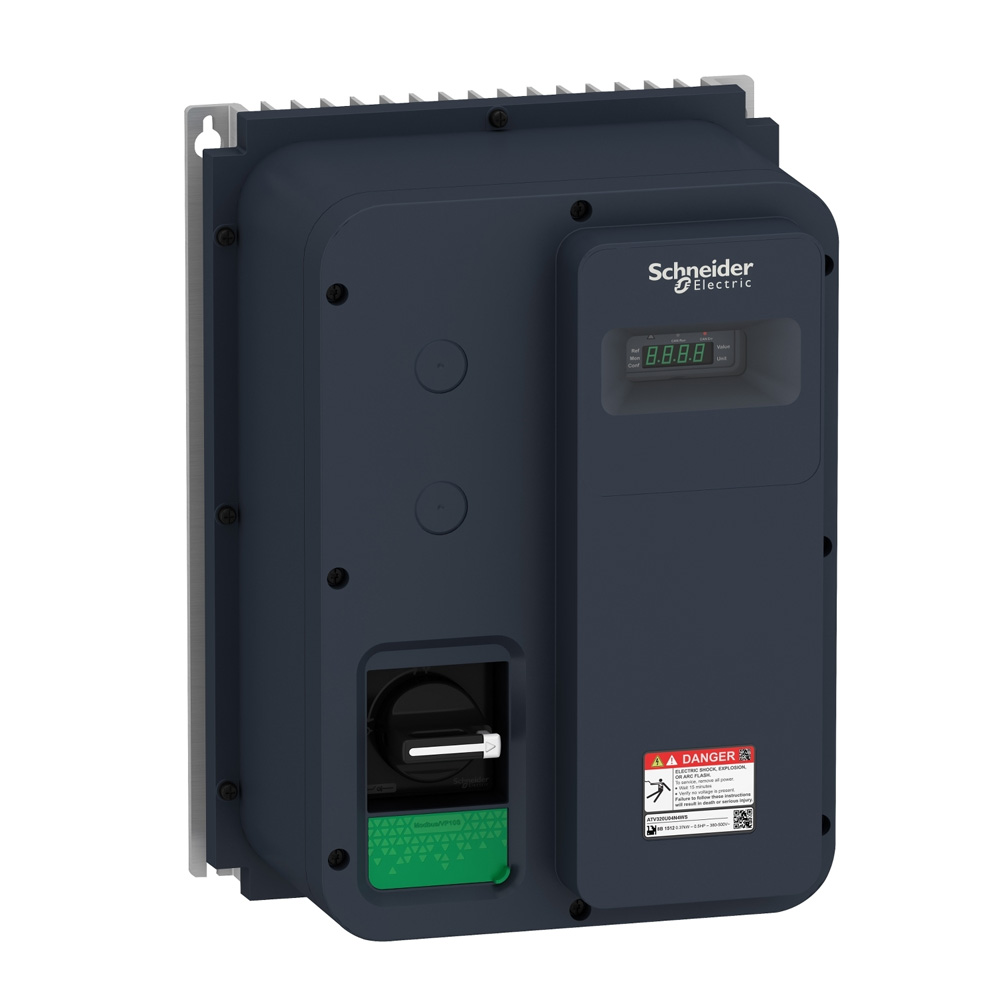 Schneider ATV320U06N4WS Altivar320 0.55kW 3Ph 380-500V IP66 IP67 Extra Washdown Inverter No EMC STO SIL3 Safety