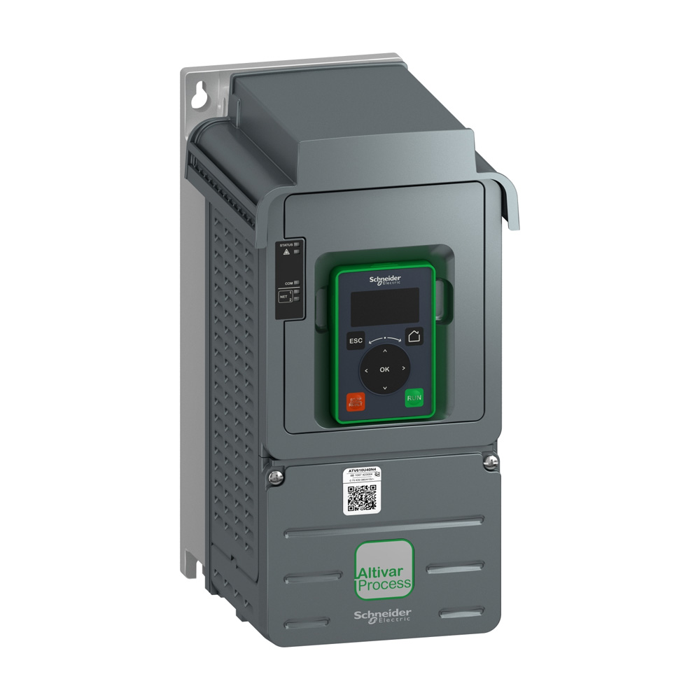 Schneider ATV610U55N4 Easy Altivar610 5.5kW ND / 4kW HD 3Ph 380-460V IP20 Medium U Frame Cabinet Inverter Built-in C3 EMC Graphic LCD Modbus RTU HVAC Water Pump Drive