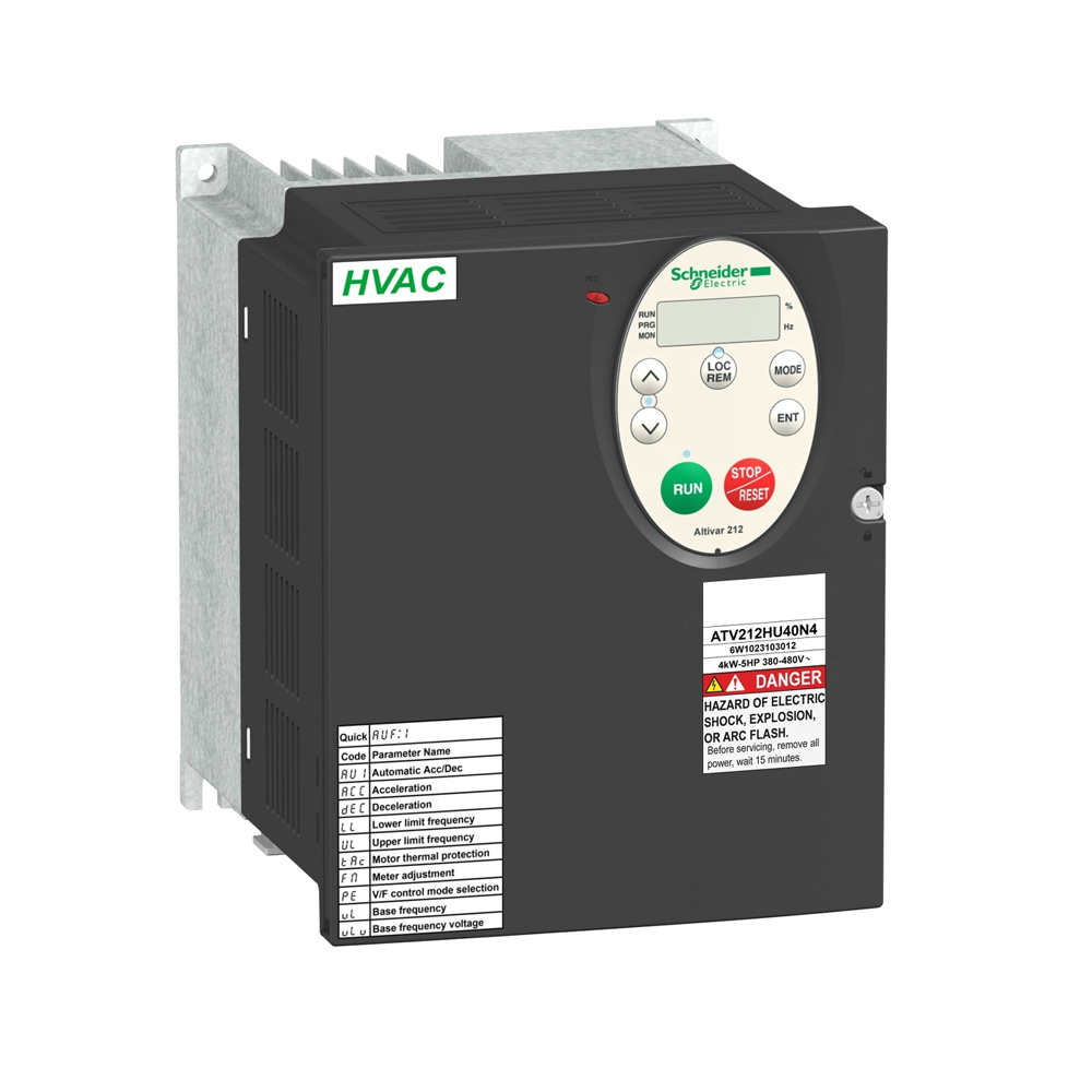 Schneider ATV212HU55N4 Altivar212 5.5kW 3Ph 380-480V IP21 Heavy Commercial HVAC VFD Built-in EMC Modbus RTU Large AHU Inverter