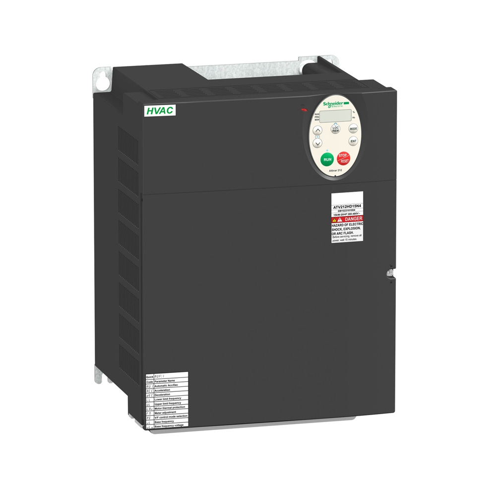 Schneider ATV212HD18N4 Altivar212 18.5kW 3Ph 380-480V IP21 Oversized Small D Frame HVAC VFD Built-in EMC Modbus RTU Sewage & Ventilation Inverter