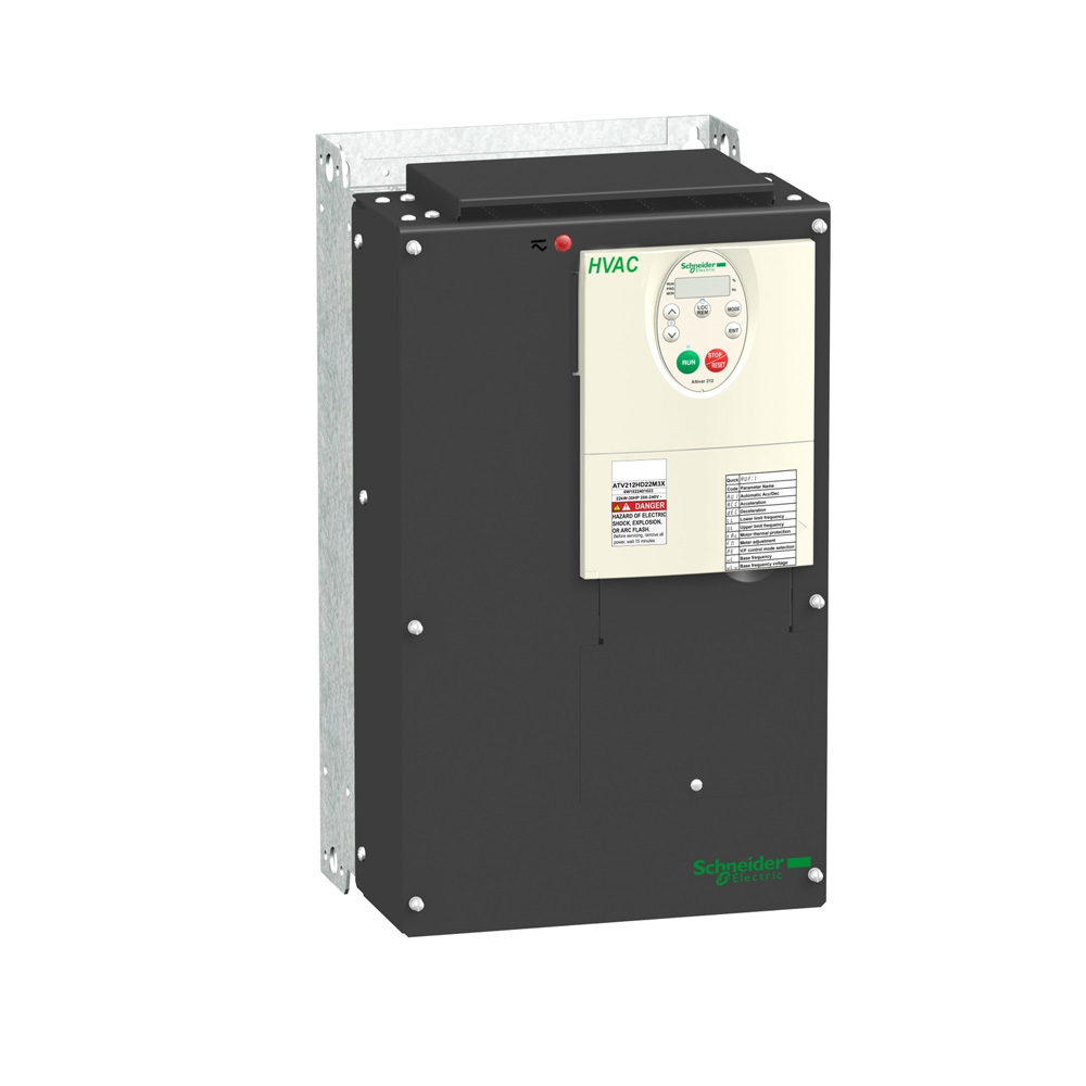 Schneider ATV212HD22N4 Altivar212 22kW 3Ph 380-480V IP21 Medium D Frame Ultra Heavy HVAC Drive Built-in EMC Modbus RTU District Cooling Pump VFD