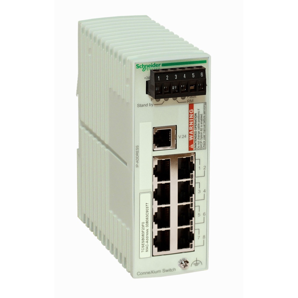 Schneider TCSESB083F23F0 ConneXium Unmanaged Switch 8‑Copper +3‑Multi‑Mode SC Fiber Schneider TCSESB083F23F0 ConneXium Unmanaged Switch 8‑Copper +3‑Multi‑Mode SC Fiber
