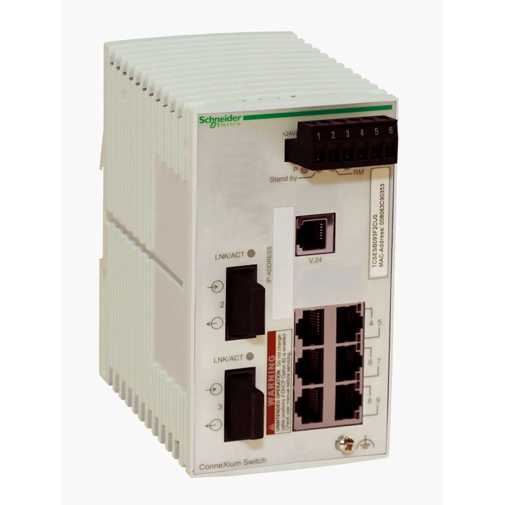 Schneider TCSESB083F2CU0 ConneXium Unmanaged Switch 8‑Copper + 2‑Single‑Mode SC Fiber Schneider TCSESB083F2CU0 ConneXium Unmanaged Switch 8‑Copper + 2‑Single‑Mode SC Fiber