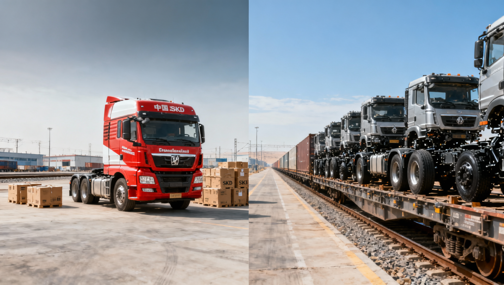 Red Sea Crisis Drives New Land-Sea Route for China's Heavy-Duty Truck Exports