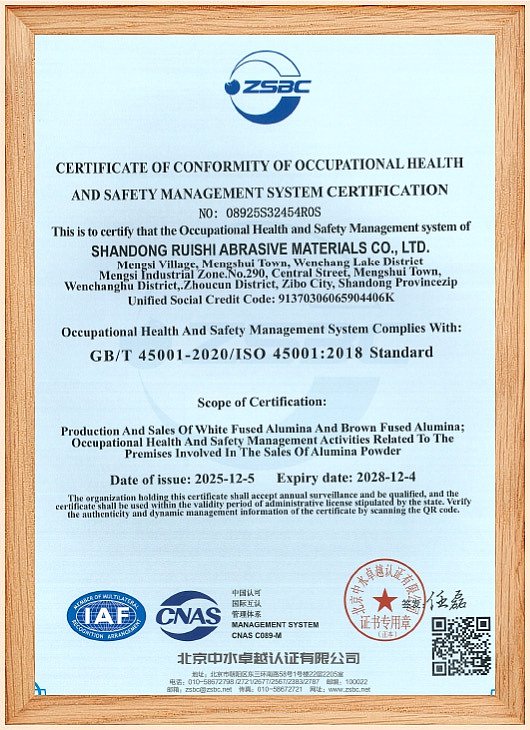 Occupational Health and Safety Management System Certificate-English