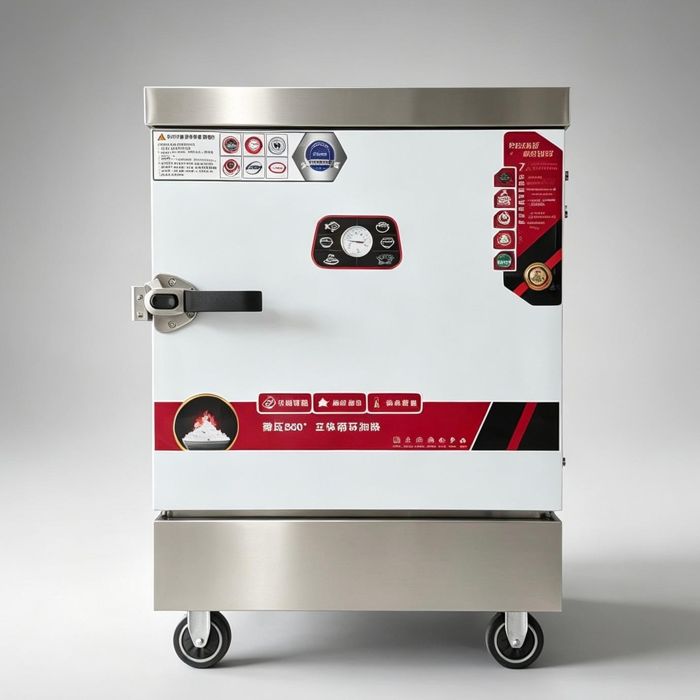 White film engineering type 6 trays rice steaming cabinet