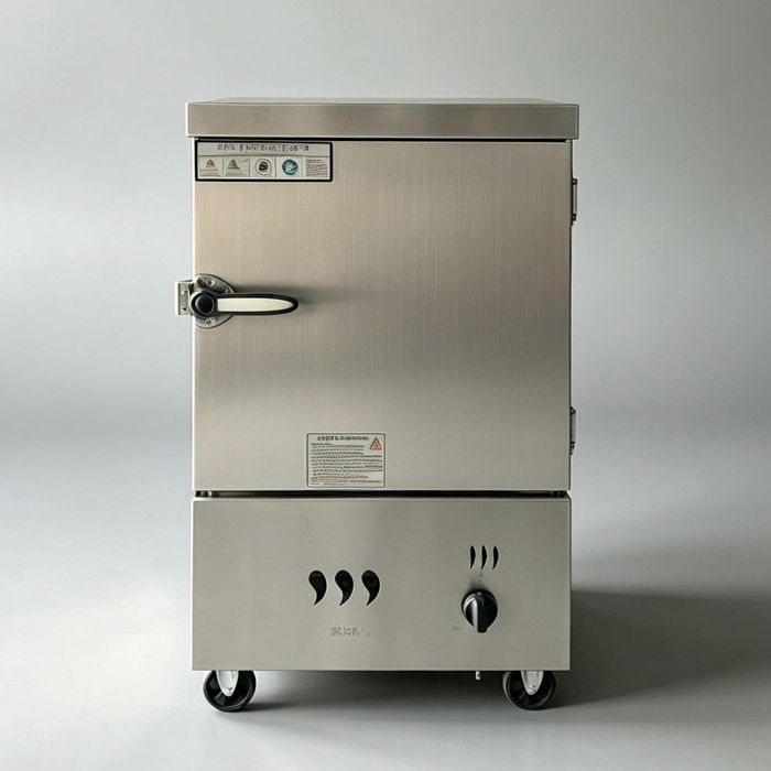 No fingerprint gas single door 4 trays steam rice cabinet