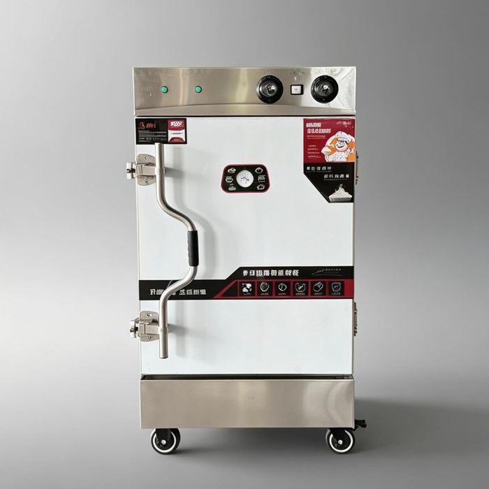 Knob type timer temperature control single door 8 trays steaming rice cabinet