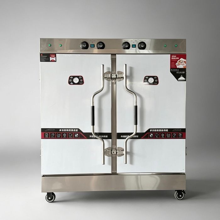Knob type timer temperature control single door 24 trays steaming rice cabinet