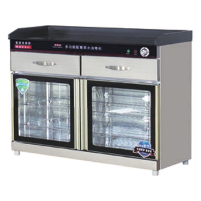 Stainless Steel Serving Cabinet 1200mm – Double Door, Side 3 Drawers