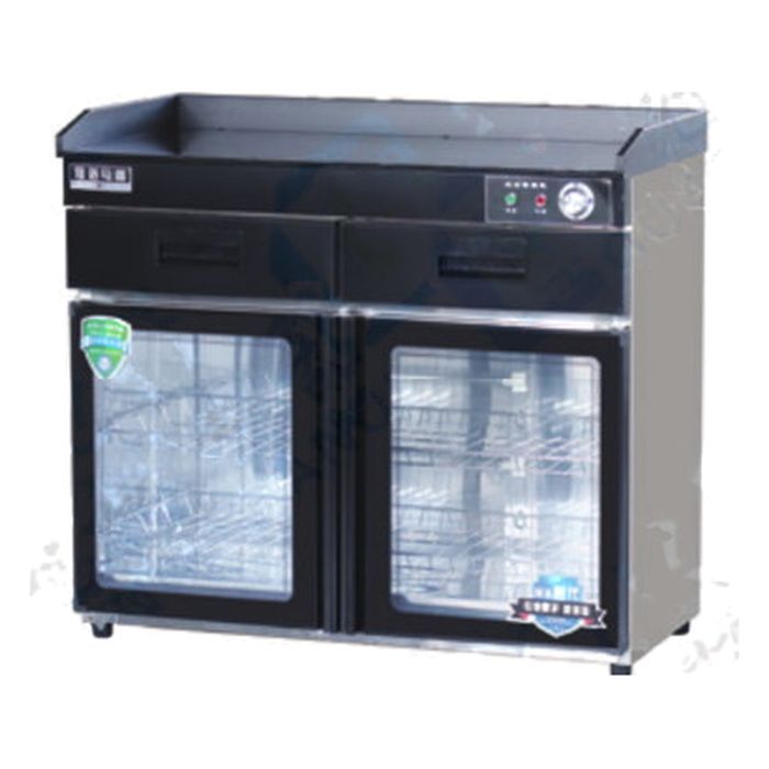 Heated Serving Cabinet 1000mm – Black 430, Double Door + 2 Drawers