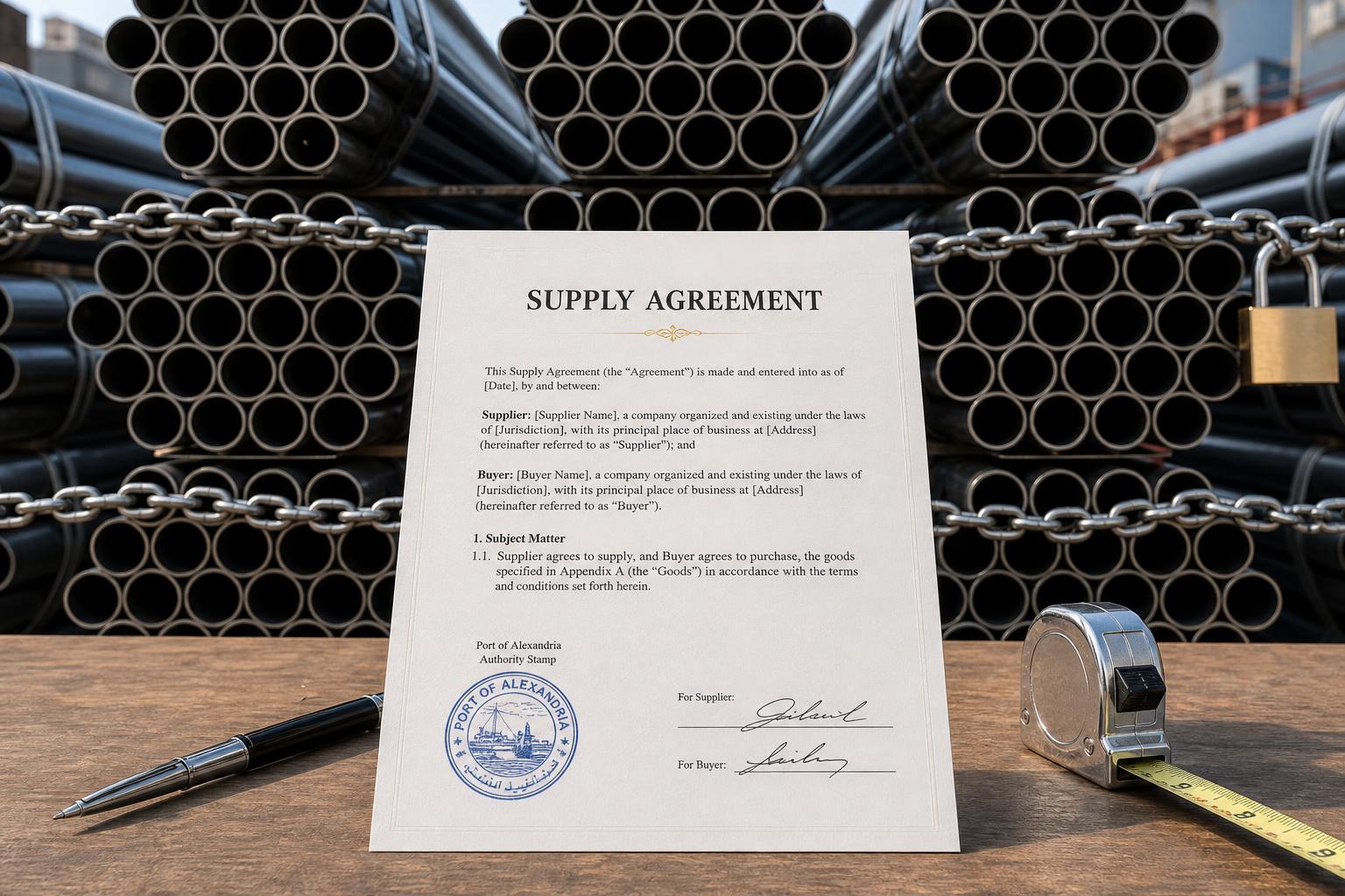 A major steel pipe importer from Alexandria, Egypt, officially renewed its 3-year exclusive supply chainrisk control cooperation with UniFlow in early April.