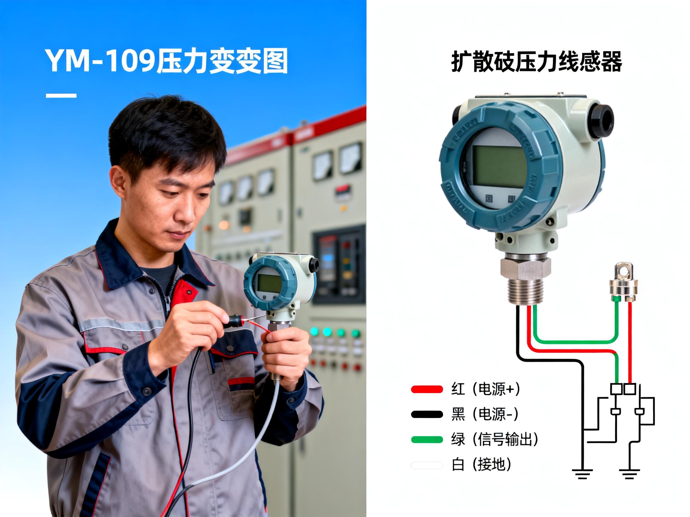Wiring Diagram Explanation for Diffused Silicon Pressure Sensor: YM-109 Transmitter 5-Minute Quick Installation Guide