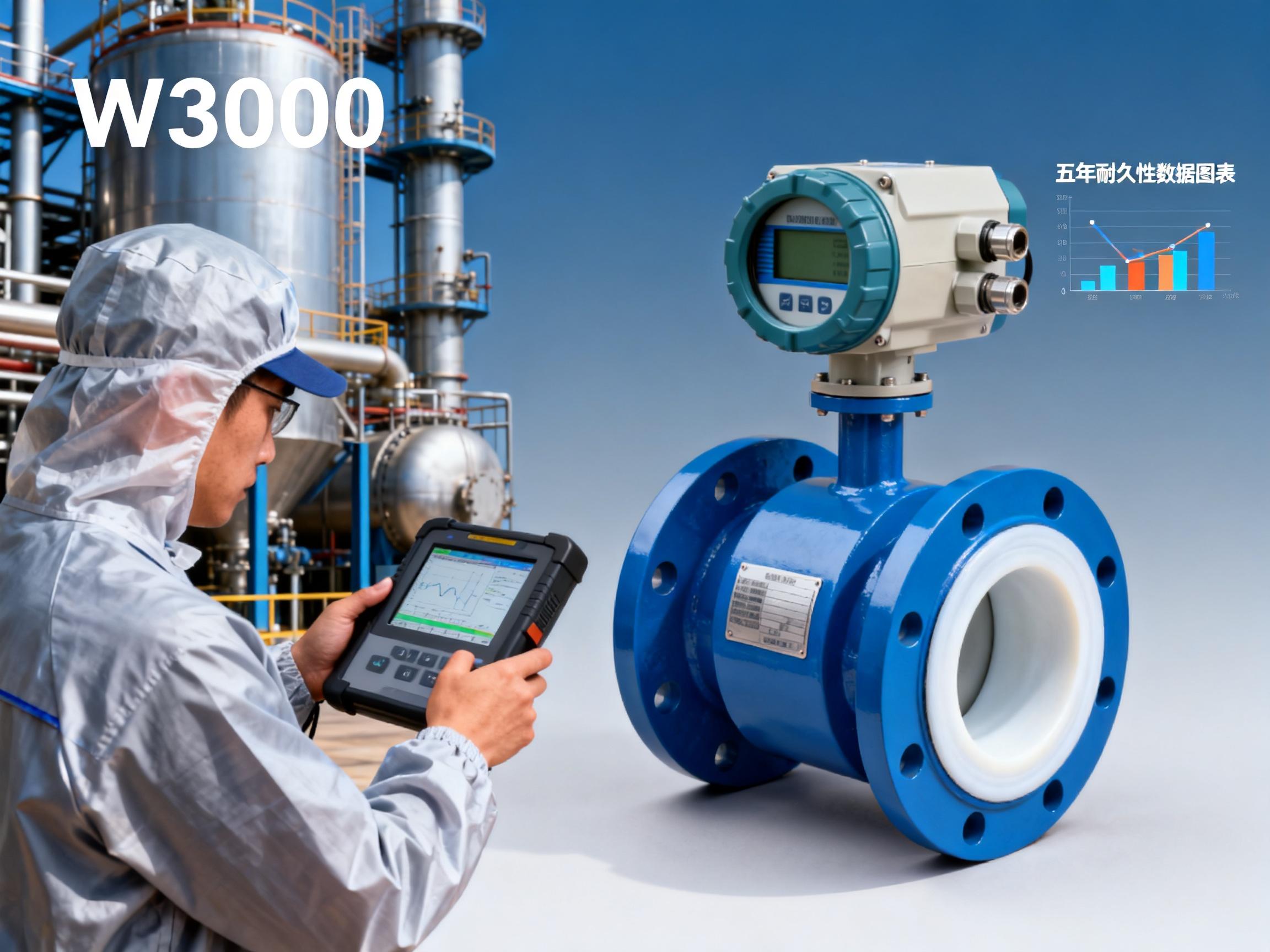 Is the W3000 electromagnetic flowmeter easily damaged after long-term use? The 5-year measured data for the PTFE lining is here