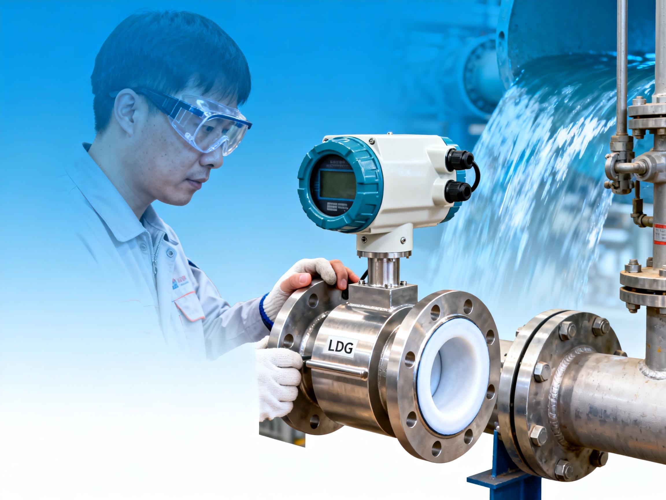 How does the LDG electromagnetic flowmeter solve the challenge of measuring corrosive liquids? Analysis of the advantages of a PTFE lining