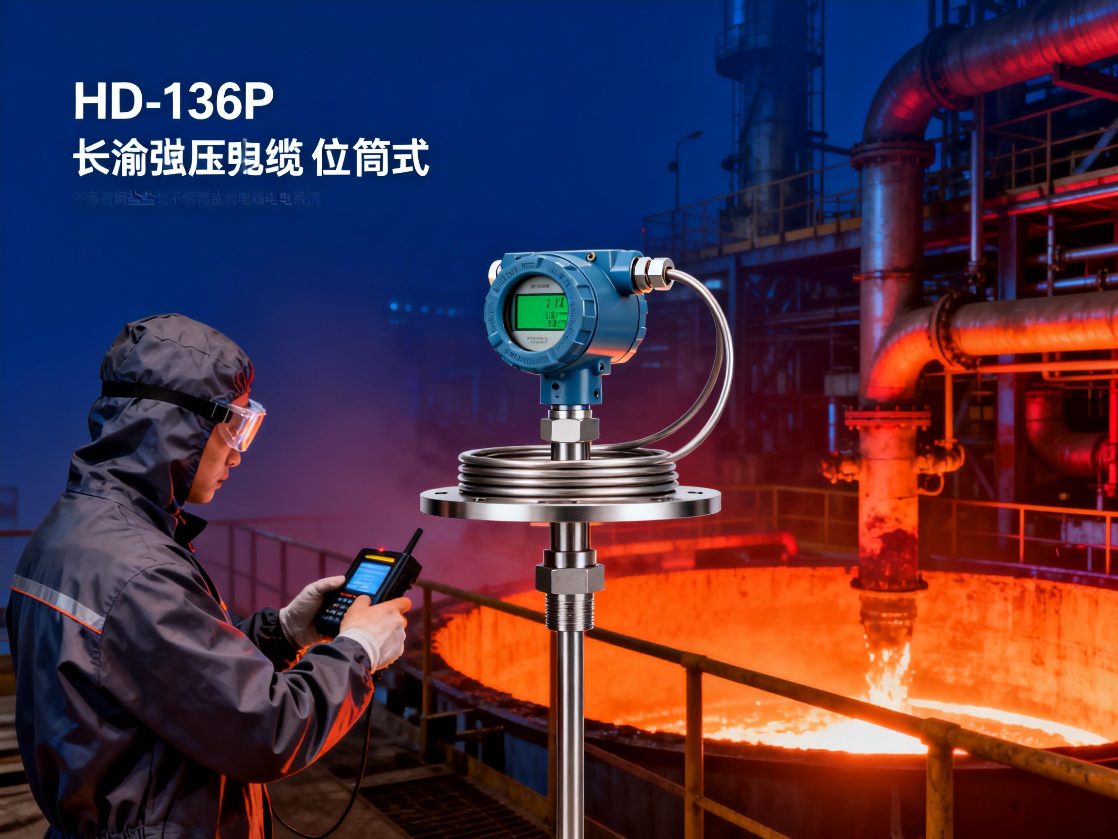 How does the HD-136P high-temperature guided-pressure level transmitter solve the challenge of ultra-high-temperature water level measurement?