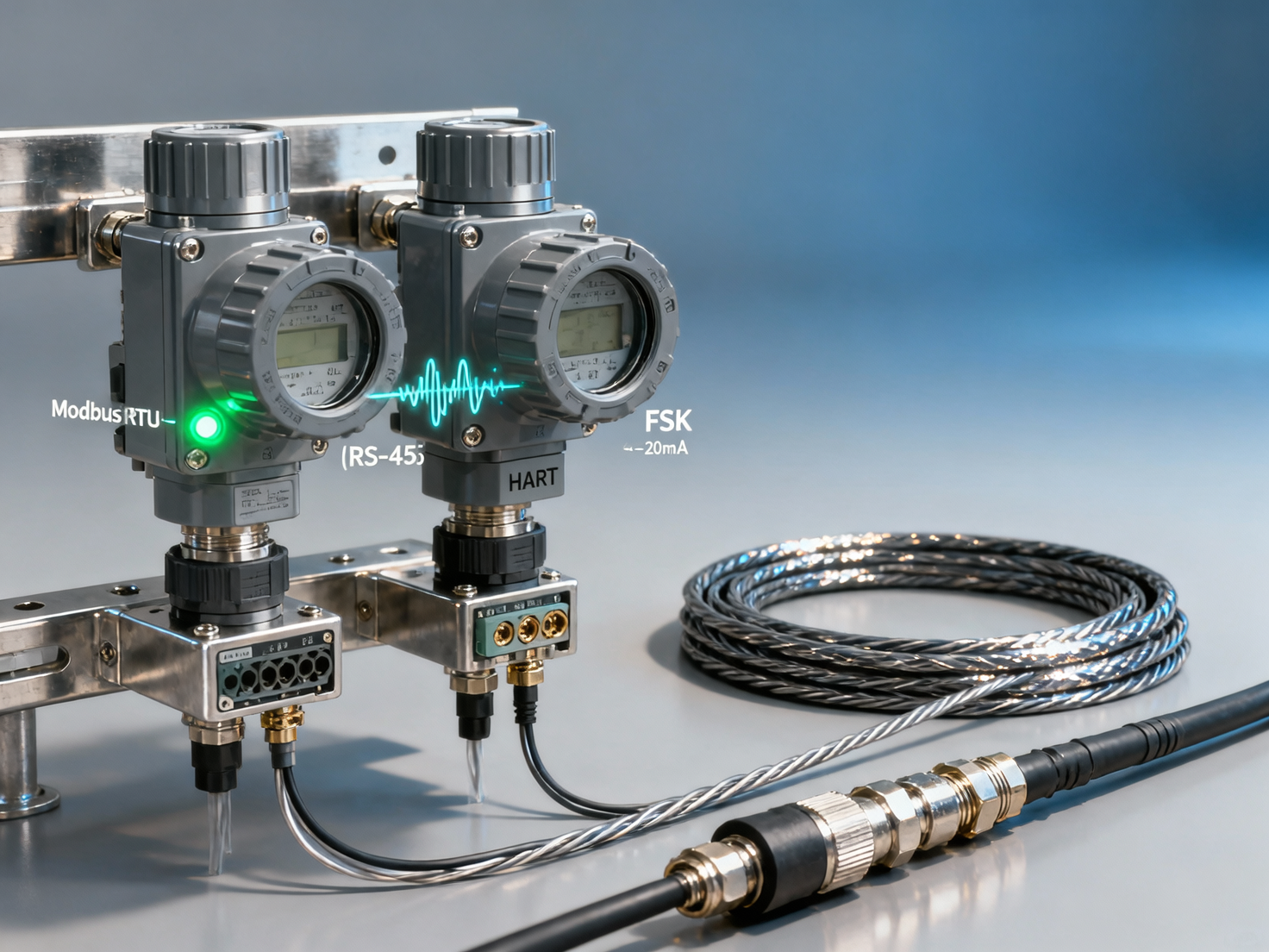 What communication protocols are commonly used for digital communication pressure transmitters? How should Modbus RTU and HART be selected in engineering deployment?