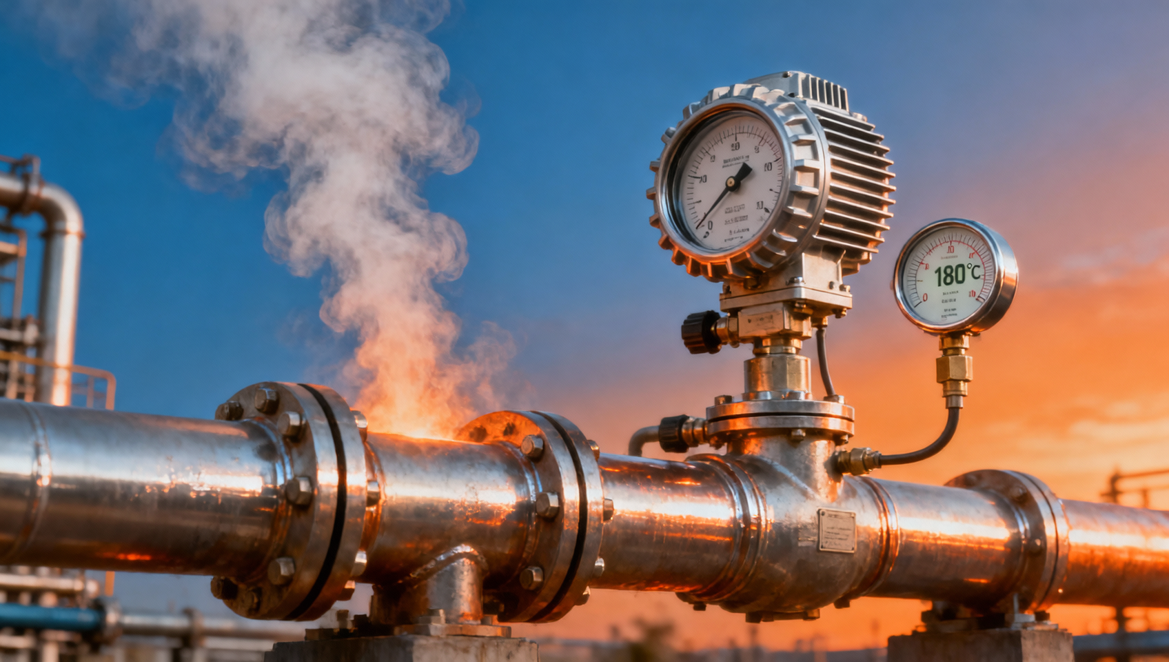 Which high-temperature applications are suitable for heat-dissipating pressure transmitters? How effective are they?