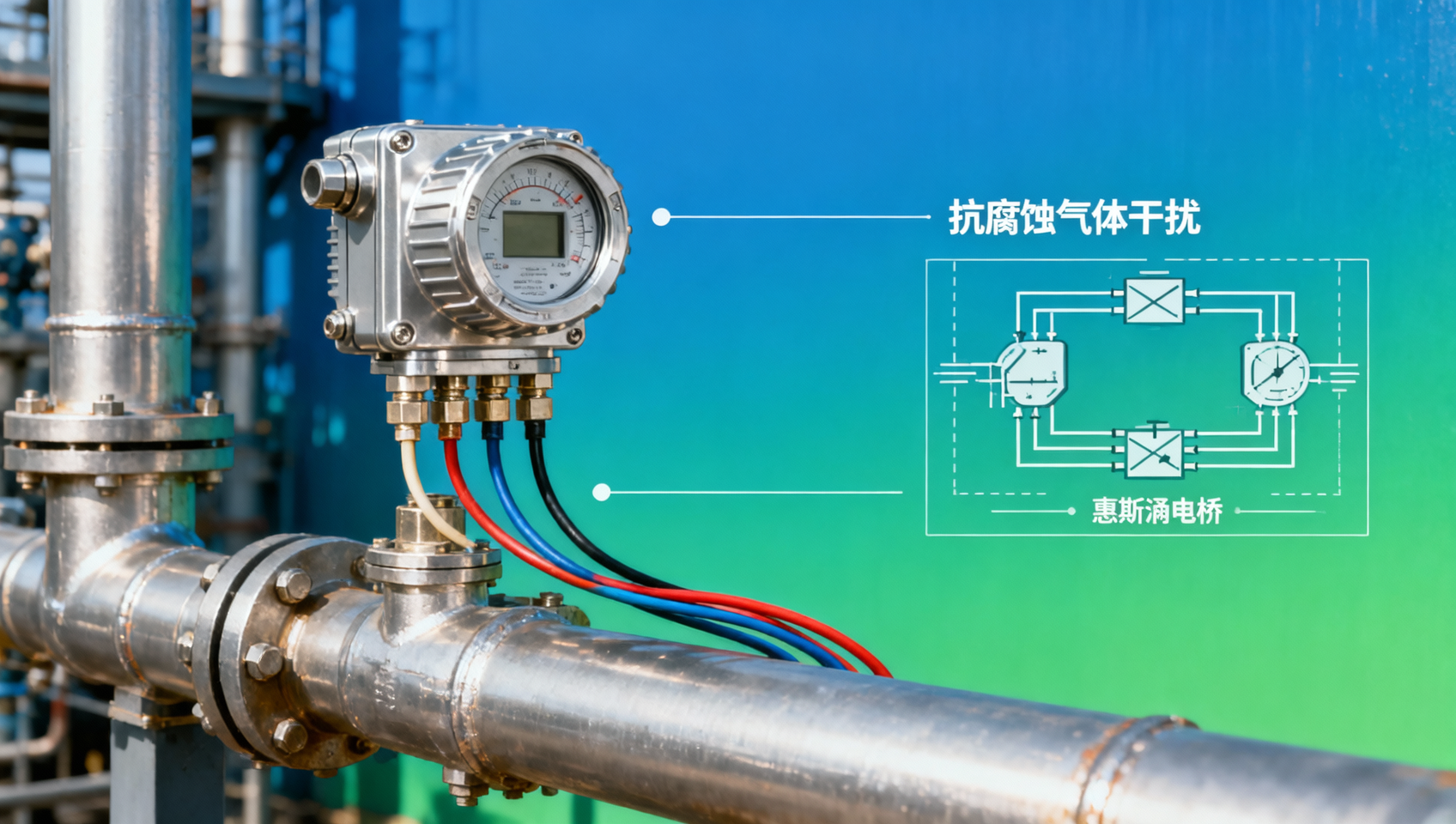 What is the working principle of a four-wire pressure transmitter? What applications is it suitable for?