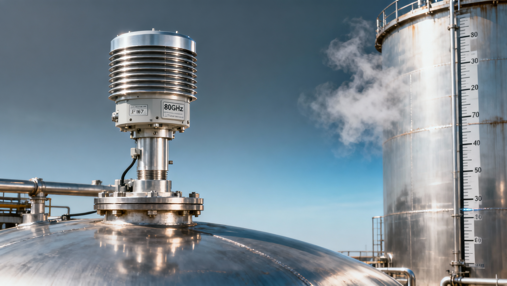 What is the nominal accuracy of an 80GHz high-frequency radar level meter? How can it be verified under actual operating conditions?