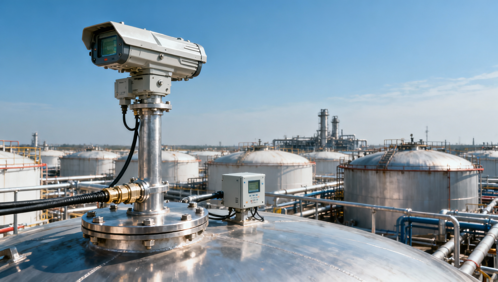 What safety specifications should be noted for radar level gauges used in oil tanks