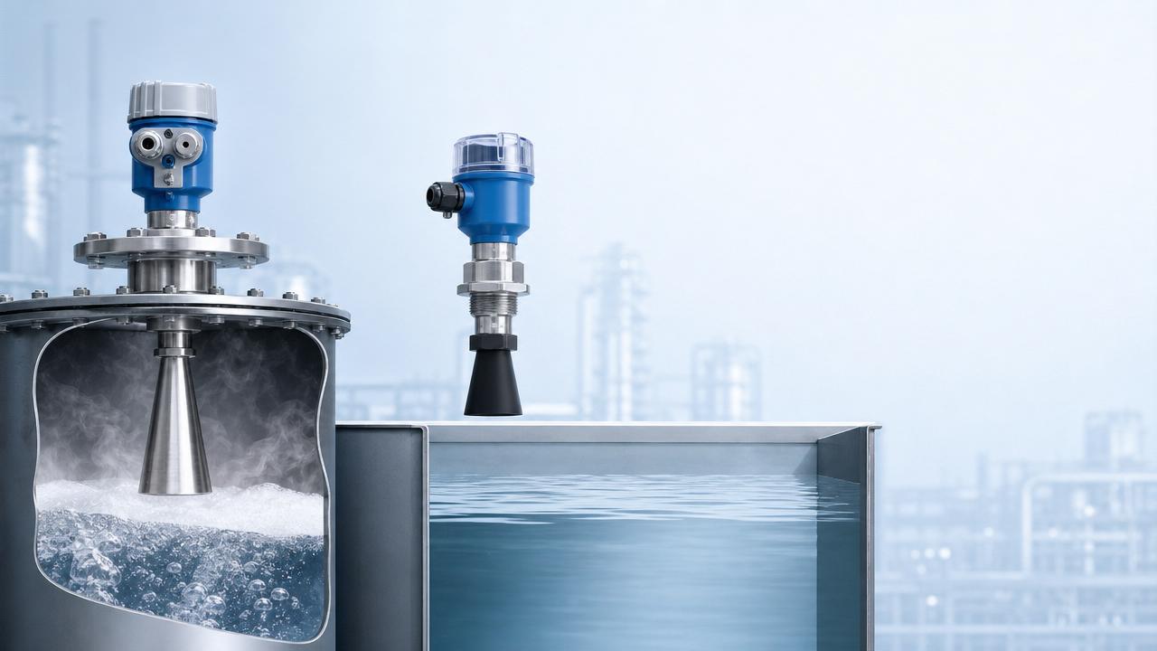 Comparison of Measurement Ranges of Radar and Ultrasonic Level Meters