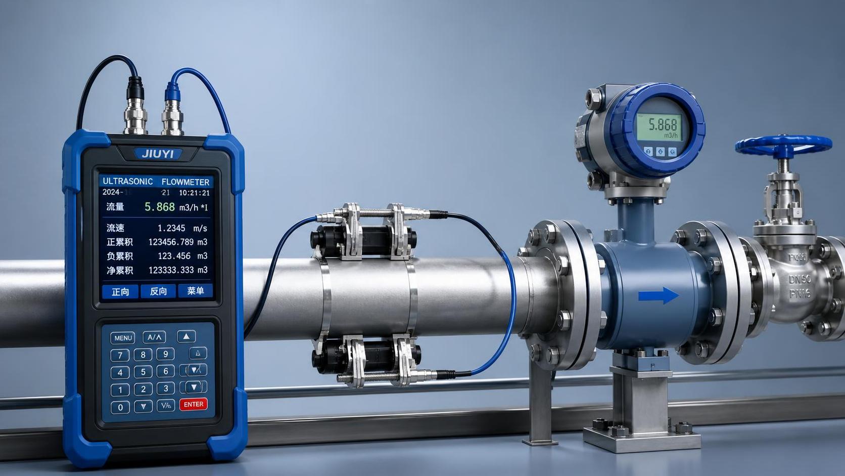 How to calibrate measurement results of a Shaanxi handheld flowmeter?