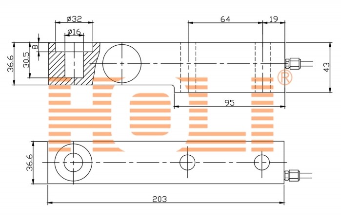 SS203 OIML/NTEP Shear Beam Load Cell