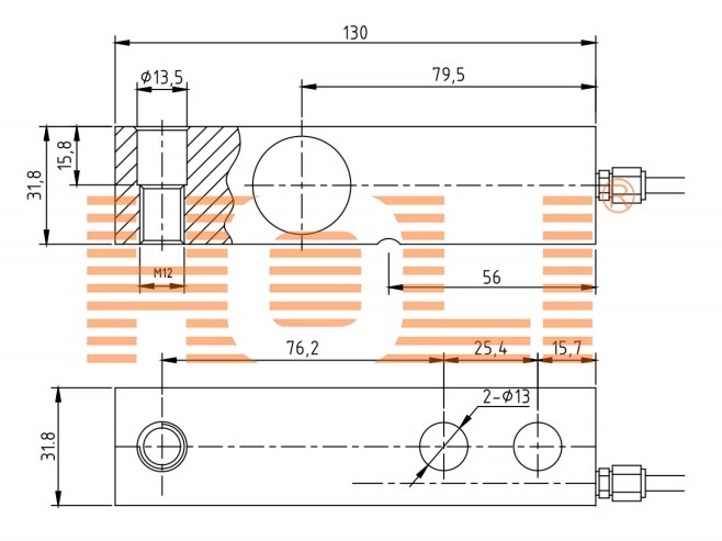 SS130 OIML/NTEP Shear Beam Load Cell