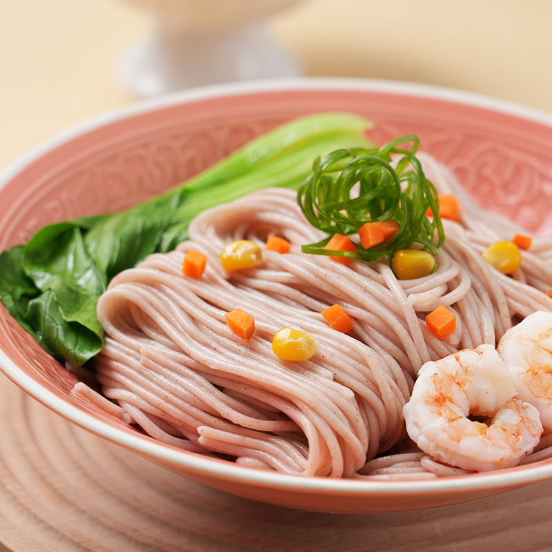Five Red Multigrain Nutritional Noodles, Two-Tone Spiraled Whole Grain Pasta Made with Red Dates, Red Beans, Red Rice, Goji Berries & Peanuts, Individually Sealed Portions for Breakfast, Main Meals & Light Diet