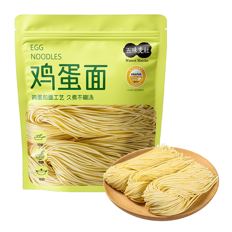 Wuwei Maishe Fresh Egg Noodles 400g, Made with Real Fresh Eggs, Chewy Wheat Flavor, No Soggy Mess After Long Boil, Straight Pre-cook Egg Pasta for Home Cooking Quick Meals