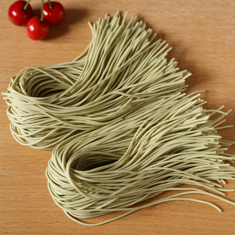 Three Cherries Spinach Noodles, Farm Fresh Vegetable Semi-Dry Noodle, Smooth Springy Pasta