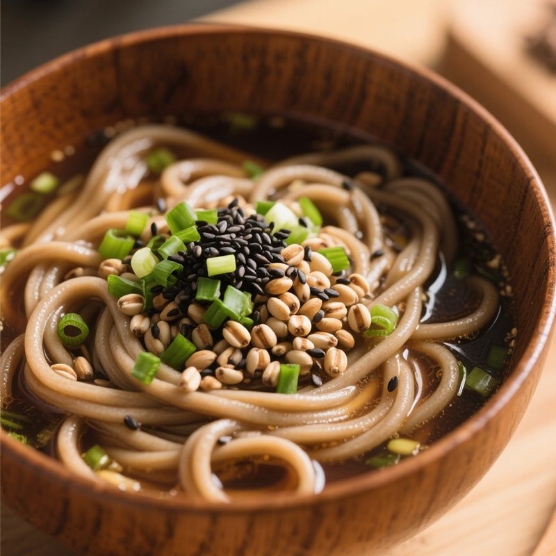 Low GI Black Rye & Buckwheat Udon Noodles, Non-Fried High Dietary Fiber Semi-Dry Noodles, Healthy Meal Replacement