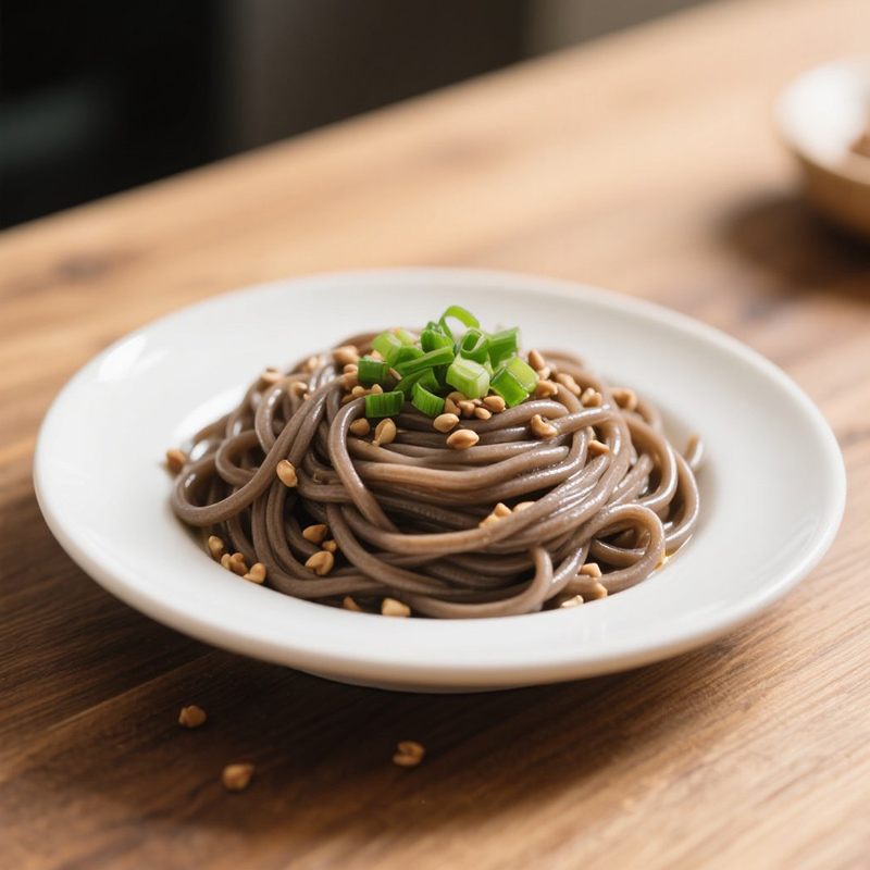 Low GI Black Rye & Buckwheat Udon Noodles, Non-Fried High Dietary Fiber Semi-Dry Noodles, Healthy Meal Replacement