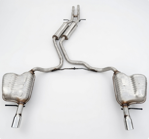 Audi Dual Mid-Muffler Dual Rear Muffler Exhaust System