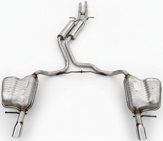 Audi Dual Mid-Muffler Dual Rear Muffler Exhaust System