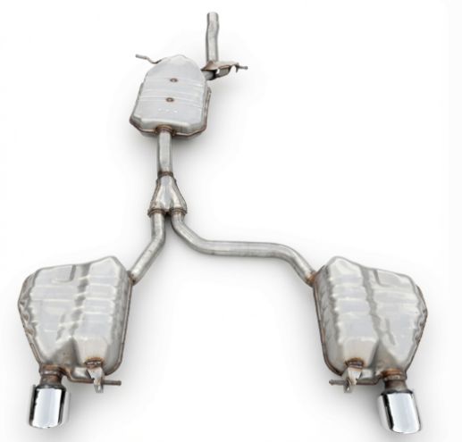Audi Dual Rear Muffler Cat-Back Exhaust System (with Center Muffler & Y-Pipe)