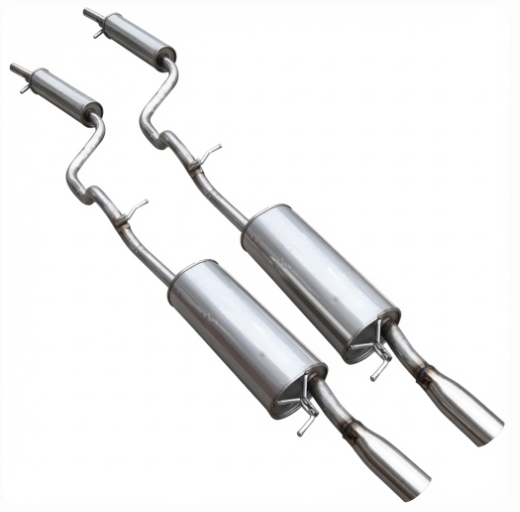 Volkswagen Pair of Left/Right Mid-Rear Single Tip Exhaust Systems