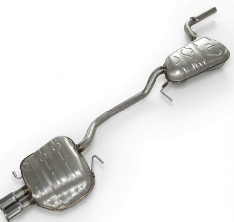 Volkswagen Mid Muffler + Dual Tip Rear Exhaust System