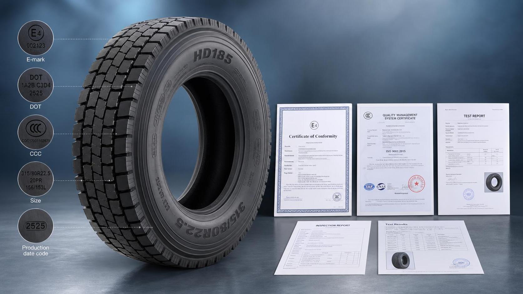 Which Certification Marks to Verify When Sourcing HD185 Tires